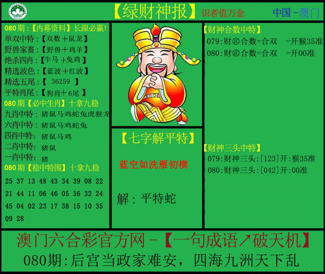 080期绿财神[图]